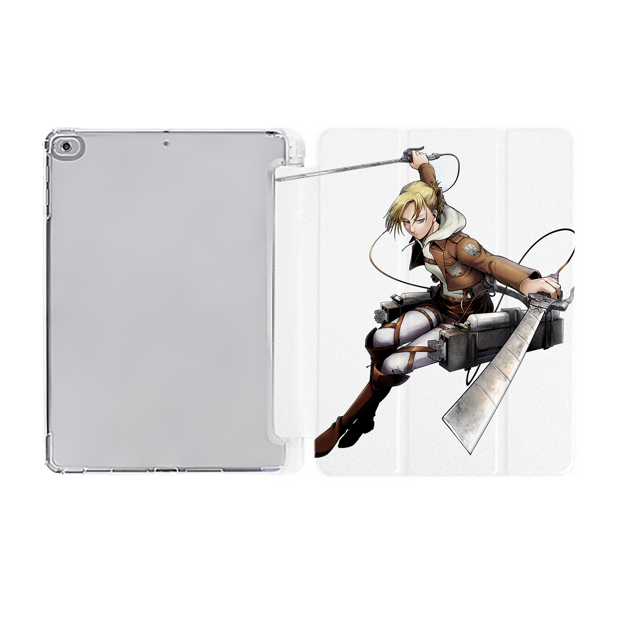 （画像用） 進撃の巨人 アニ・レオンハート Attack on Titan Annie Leonhart IPad ケース ペン収納付き 三つ折りスタンド PUレザー×シリコン 対応機種9.5/10.5/10.9インチ